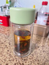 富光玻璃杯女双层隔热迷你小号容量透明花茶水杯子 绿色210ml 实拍图