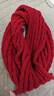 百搭韩版针织毛线红色围巾女2024圣诞冬季高级感新年礼物情侣围脖 针织围巾-酒红色-1个装-保暖 1 实拍图