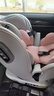 Heekin德国 儿童安全座椅汽车用0-4-12岁婴儿宝宝360度旋转ISOFIX硬接口 尊享粉(遮阳棚+上拉带+侧保护) 实拍图