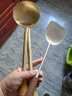 皇铜匠纯黄铜手工制铜炒勺炒铲铜锅勺药勺粥勺木柄铲炒菜铲汤勺蛋饺勺 中柄铜铲 实拍图