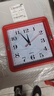时钟表客厅家用挂钟墙上装饰儿童房卧室长方形石英钟时尚简约挂表 红色+5号电池 实拍图