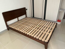 源氏木语橡木实木大板床日式卧室斜靠床现代简约小户型原木风双人床家用床 (低铺)胡桃色单床1.5*2m(不含垫) 实拍图