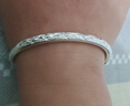 唯一（Winy）银手镯纯银9999足银实心镯子生日情人节礼物女朋友老婆新年送妈妈 实拍图