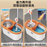 洁仕宝旋转拖把桶套装42cm3布液压杆免手洗一拖净双驱动拖布洗脱一体 实拍图