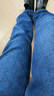 真维斯（Jeanswest）王一博代言牛仔裤男秋冬新款天丝舒适修身直筒高端潮牌休闲裤子男 蓝色【加绒保暖】 30 码(2尺3) 【建议110-120斤】 实拍图