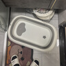 iuu婴儿洗澡盆 可折叠宝宝浴盆大号 洗澡神器躺托浴架新生儿童用品 【北欧灰】+调节感温浴架+脸盆*3 材质：FAD食品级材质检测认证 实拍图