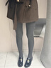 完美记忆打底裤女冬季加绒加厚外穿保暖连裤袜光腿神器 浅灰色厚绒连脚款 实拍图