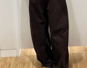 优衣库常规款女装针织廓形长裤/弯刀镰刀裤子483722 482287 482287/39棕黑色 L 实拍图