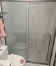九牧（JOMOO）【定制】浴室玻璃隔断一字卫生间厕所干湿分离移门淋浴房浴屏E19 枪灰光玻 【阻尼缓冲】1.4-1.49（高1.9m） 实拍图