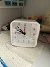 得力儿童节方形简约指针闹钟柔光夜灯台式时尚座钟起床神器 开学升学季必备 白色8851开学新年礼物 实拍图