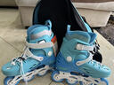 乐秀（ROADSHOW）轮滑鞋儿童专业可调滑冰鞋男女童初学者轮滑鞋3-6-12岁RX1S溜冰鞋 【锁轮款】蓝色R8套装送礼包 L 大码(36-39适合8岁+) 实拍图
