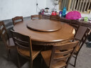 卡洛森（KALUOSEN）餐桌 中式实木圆形餐桌带转盘10人家用圆桌吃饭歺桌圆餐桌椅组合 1.5米 餐桌+8椅配转盘（颜色备注） 实拍图