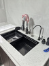 摩恩阳光系列厨房水槽大单槽洗菜盆一体盆304不锈钢台上中下家用洗碗水池 四孔集渣黑色水槽-圆形抽拉顶配 65*46CM 实拍图