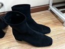 ZHR袜靴2025冬新款高跟鞋女洋气小短靴加绒保暖瘦瘦靴子女Y382黑色39 实拍图