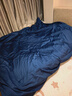 梦洁家纺60S长绒棉四件套 纯棉100%全棉床单贡缎高端素色双人被套被罩床上用品 1.8米床 蓝 实拍图