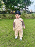可歆宝贝童装男童春秋套装2024新款洋气男宝宝衣服春装三件套婴儿童外套潮 卡其色（幸运小狗三件套） 90码建议1-2岁（身高85左右） 实拍图