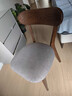 源氏木语实木餐椅北欧橡木家用休闲椅简约橡木胡桃色0.47m软包椅烟栗棕 实拍图
