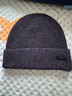 CACUSS纯羊毛毛线帽子男士秋冬加厚保暖护耳帽大头围套头针织帽黑深灰 实拍图