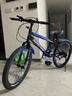百士盾儿童自行车山地单车6-16岁以上学生减震双碟刹越野中小男女孩赛车 旗舰版7速【辐条轮】黑蓝色 22寸丨适身高135-155丨 实拍图
