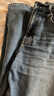 优衣库常规款女装男装宽松廓形牛仔裤/弯刀镰刀裤子479000 482280 482280/67海蓝色 26 /160/66A 实拍图