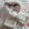 加厚in韩国蓬松冬季保暖交叉仿獭兔毛围脖女百搭纯色贴标毛绒围巾 米色-布标盼盼围巾 实拍图