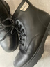 红蜻蜓马丁靴女秋冬季加绒平跟复古百搭短筒女靴WJC44835 黑色 37 实拍图