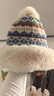 偶森帽子女冬季加绒针织东北哈尔滨雪乡旅游保暖装备骑车护耳毛线球帽 实拍图
