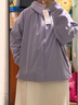 优衣库女装双面穿防风摇粒绒拉链连帽外套户外防水479697 479697/71浅蓝紫色 L 实拍图