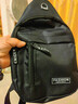 运动跑步包男休闲斜挎包手机包防泼水健身包女单肩包 黑色 实拍图