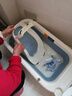十月结晶婴儿洗澡盆新生儿大号可折叠宝宝无线数显浴盆+浴架雾霾蓝 实拍图