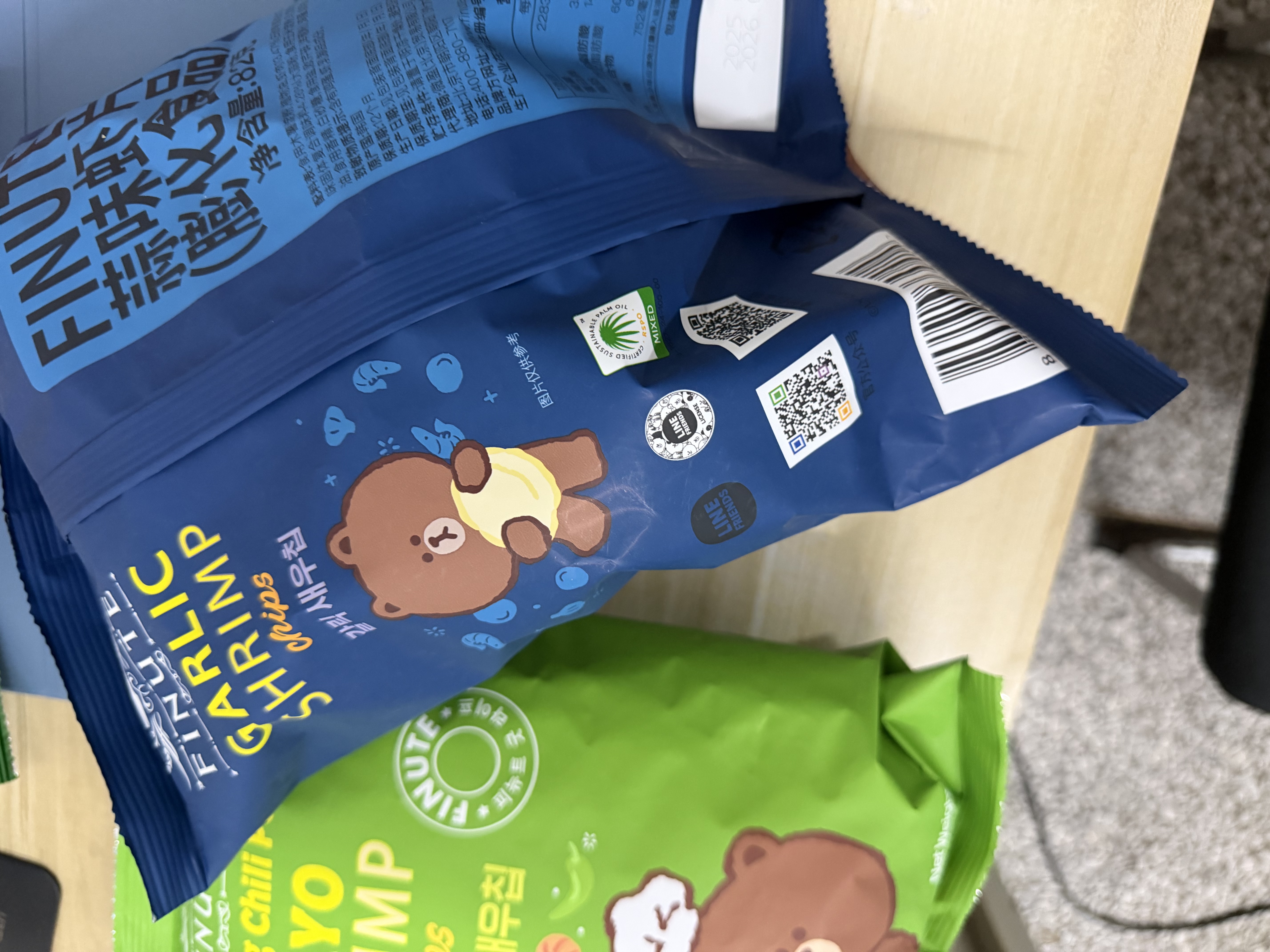 FINUTE趣莱福虾片蒜味82g+青阳辣椒味82g 韩国原装进口薯片虾条膨化食品 实拍图