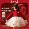 ASK JUNIOR【新年装】女童连衣裙25冬季新品保暖毛衣时尚拼接网纱连衣裙小童 实拍图