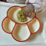 COOKSS 宝宝餐盘硅胶婴儿学吃饭分格儿童餐具辅食碗餐盘带吸盘 双拼橙 实拍图