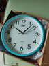 康巴丝（Compas）挂钟 静音简约钟表客厅石英钟表挂墙时钟 c2855 蓝色 26cm 实拍图
