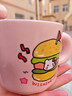 可爱fufu生日蛋糕马克杯带盖勺陶瓷杯送女生高颜值有意义生日礼物 汉堡生日蛋糕杯+勺1个350ml 实拍图