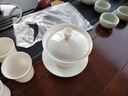 MULTIPOTENT悬停盖碗功夫茶具三才盖碗羊脂玉白瓷泡茶碗 155毫升 实拍图
