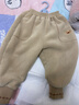 嘟嘟家宝宝双面绒裤子秋冬儿童加厚长裤男童冬季休闲裤女童冬装 卡其100 实拍图
