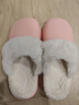 朴西冬季防水可拆卸棉拖鞋女士保暖室内厚底防滑可外穿 浅粉 38-39 实拍图