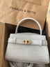 CHARLES&KEITH鳄鱼纹凯莉包手提斜挎婚包包女包生日礼物新年礼物CK2-50270880-1 Ivory象牙色 S 实拍图