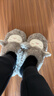 名创优品（MINISO）羊咩咩棉拖鞋女冬季包跟家居室内厚底月子毛毛拖鞋深灰38-39 实拍图