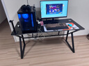 甄严选电脑桌台式电竞桌椅套装组合桌子办公家用桌学习桌书房书桌写字桌 【黑架+黑碳纤纹面】单桌140*60 实拍图