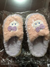 冬季儿童棉拖鞋男女童保暖防滑加绒亲子包跟中小童宝宝毛毛棉拖鞋 升级版西瓜红兔子拖鞋 12 28/29码（内长17CM适合脚长16 实拍图