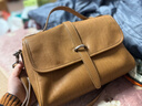 裘真新年礼物 植鞣牛皮007邮差包女真皮大容量通勤单肩斜挎包复古包 大象灰 实拍图