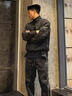主意范（ZHUYIFAN）夹克男三防飞行秋冬加绒加厚整套棒球服羽绒外套短款工装冲锋衣潮 黑色夹克 L 110-130斤 实拍图
