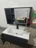 恋派浴室柜 陶瓷一体盆卫生间洗脸盆柜组合悬挂式洗漱台智能洗手盆柜 智能镜柜】珠光灰+陶瓷盆 100cm 实拍图
