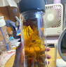 富光拾喜（FUGURNG BESTJOY）双层玻璃杯男女办公水杯 防烫带滤网大容量泡茶杯子520ml黑色 实拍图