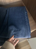 海澜之家（HLA）牛仔裤男皮标点缀直筒裤五袋款裤子男秋季新复古回潮 牛仔蓝过渡色（中）4F M 170/80A 实拍图