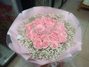 艾斯维娜鲜花速递向日葵混搭花束生日礼物全国同城配送 33朵粉玫瑰欧式花束 实拍图
