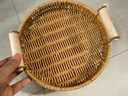 零食盘点心茶点水果篮蛋糕盘藤编托盘家用客厅面包竹编篮子干果盘 编织收纳筐-22.5*4cm--1个装 1个 实拍图