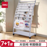 得力(deli)7层铝合金夹条报纸架报夹条 宣传杂志展示 图书馆书架置物架  高1.08米  9303 实拍图